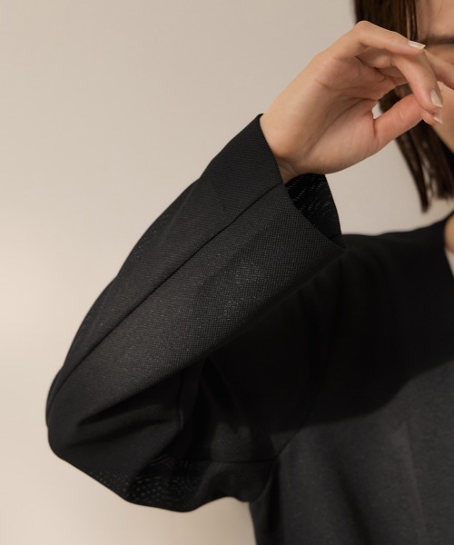 ketty(ケティ)の「グリッディメッシュノーカラージャケット(ノーカラージャケット・レディース・ライトグレー/ブラック/ブラウン・M)」の8枚目の写真