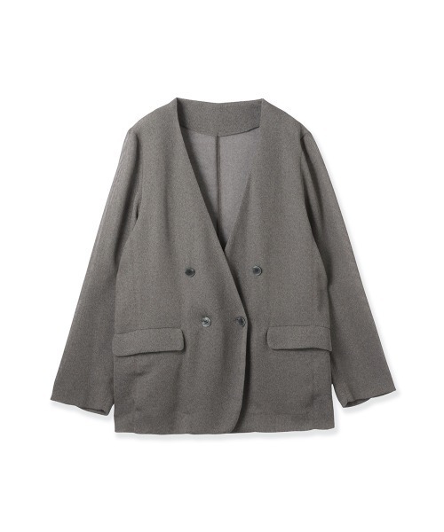 ketty(ケティ)の「グリッディメッシュノーカラージャケット(ノーカラージャケット・レディース・ライトグレー/ブラック/ブラウン・M)」の20枚目の写真