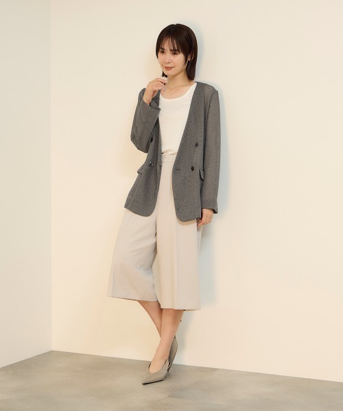 ketty(ケティ)の「グリッディメッシュノーカラージャケット(ノーカラージャケット・レディース・ライトグレー/ブラック/ブラウン・M)」の22枚目の写真