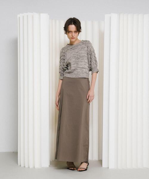 LAATO（ラート）の「lantern sleeve knit（ニット/セーター・レディース・その他1/ダークグレー/オフホワイト・FREE）」の6枚目の写真