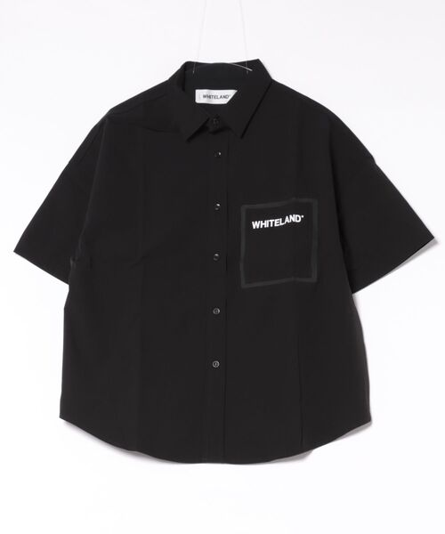 WHITELAND（ホワイトランド）の「【WEB&DEPOT限定】WHITELAND/ホワイトランド/LOGO P-TECK S/S SHIRTS（シャツ/ブラウス・メンズ・グレー/ブラック・L/M/S）」の2枚目の写真