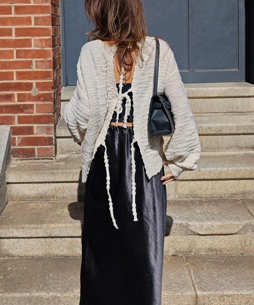 esutoreja（エストレジャ）の「2wayリボンニット（ニット/セーター・レディース・アイボリー・FREE）」の6枚目の写真