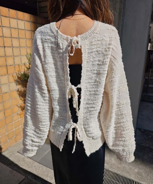 esutoreja（エストレジャ）の「2wayリボンニット（ニット/セーター・レディース・アイボリー・FREE）」の13枚目の写真