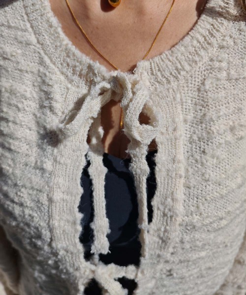 esutoreja（エストレジャ）の「2wayリボンニット（ニット/セーター・レディース・アイボリー・FREE）」の14枚目の写真
