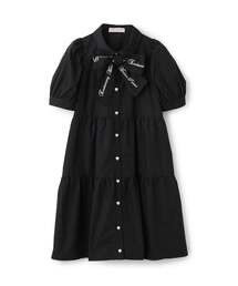 mezzo piano Junior（メゾピアノジュニア）の「【人気商品再入荷】【直営店で取り扱い無し】リボンつきティアードワンピース（シャツワンピース）」