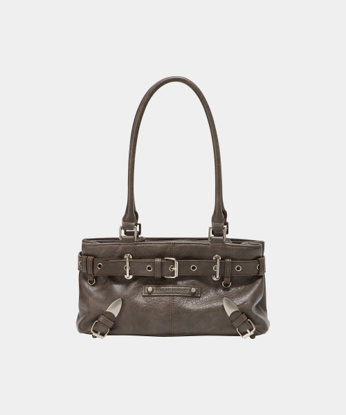 ETRE AU SOMMET(エトレオソメ)の「Belt Eyelet Strap Cross Mini Bag (Brown)(トートバッグ・レディース・その他・FREE)」の2枚目の写真