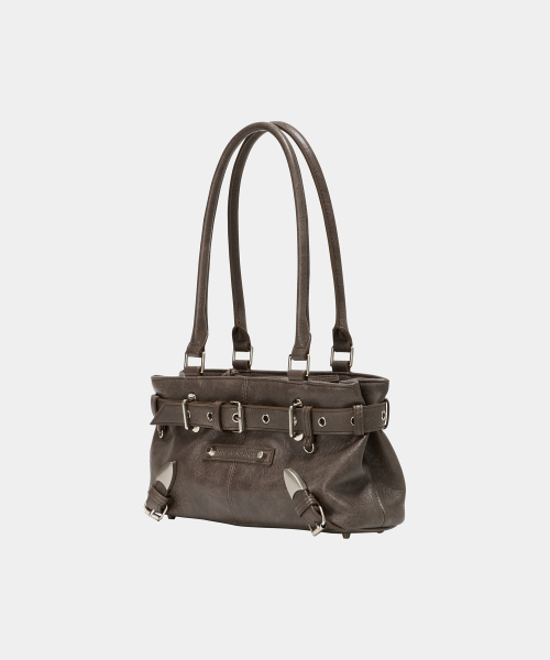 ETRE AU SOMMET(エトレオソメ)の「Belt Eyelet Strap Cross Mini Bag (Brown)(トートバッグ・レディース・その他・FREE)」の3枚目の写真