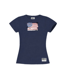 アゴ セミクロップ 半袖Tシャツ [ネイビー]