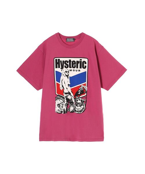 HYSTERIC GLAMOUR(ヒステリックグラマー)の「MOTORCYCLE GIRL Tシャツ(Tシャツ/カットソー・メンズ・ピンク/ホワイト/ブラック・X-LARGE/LARGE/MEDIUM/SMALL)」の3枚目の写真