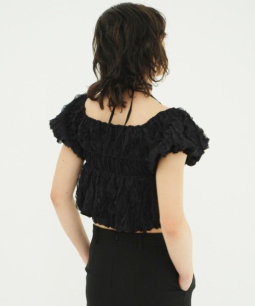 CLANE（クラネ）の「W FACE TOPSTITCHED FRILL TOPS（その他トップス・レディース・ブラック/アイボリー・2/1）」の13枚目の写真