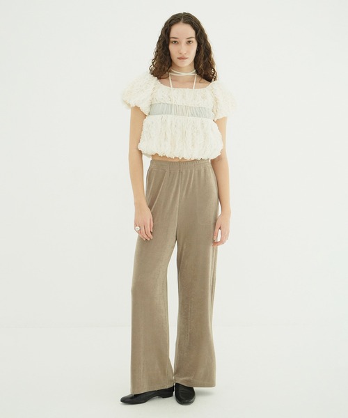 CLANE（クラネ）の「W FACE TOPSTITCHED FRILL TOPS（その他トップス・レディース・ブラック/アイボリー・2/1）」の6枚目の写真
