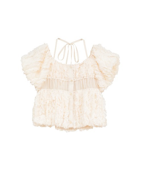 CLANE（クラネ）の「W FACE TOPSTITCHED FRILL TOPS（その他トップス・レディース・ブラック/アイボリー・2/1）」の16枚目の写真