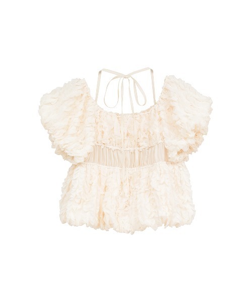 CLANE（クラネ）の「W FACE TOPSTITCHED FRILL TOPS（その他トップス・レディース・ブラック/アイボリー・2/1）」の17枚目の写真