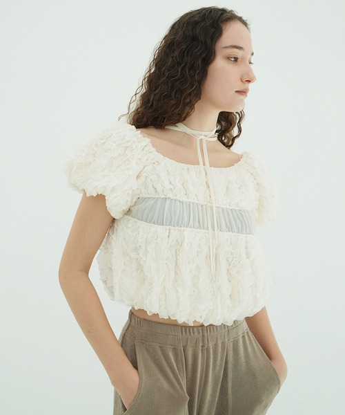 W FACE TOPSTITCHED FRILL TOPS（その他トップス）｜CLANE（クラネ）の 