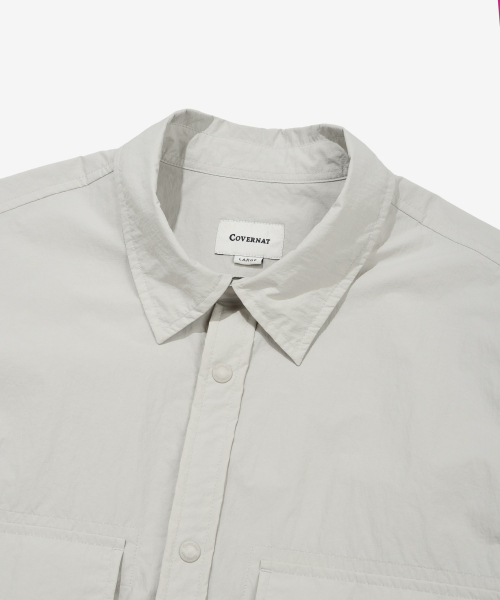 COVERNAT(カバーナット)の「ワークナイロンハーフシャツライトグレー(シャツ/ブラウス・レディース・その他・SMALL/MEDIUM/LARGE/X-LARGE/XX-LARGE)」の6枚目の写真