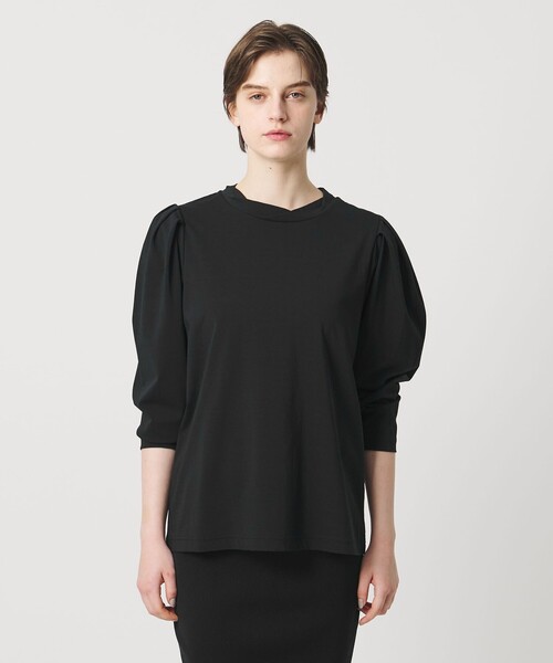 Pheeta(フィータ)の「<Pheeta>Emmy カーブ ロングスリーブ カットソー / 015C-CU6(Tシャツ/カットソー・レディース・ブラック/ライトブルー/ホワイト・FREE)」の1枚目の写真