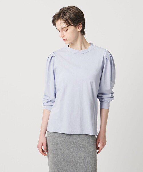 Pheeta(フィータ)の「<Pheeta>Emmy カーブ ロングスリーブ カットソー / 015C-CU6(Tシャツ/カットソー・レディース・ブラック/ライトブルー/ホワイト・FREE)」の4枚目の写真