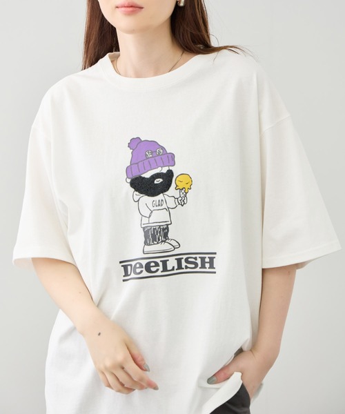 Mac-House(マックハウス)の「オジーサガラ刺繍 クルーネック 半袖Tシャツ(Tシャツ/カットソー・メンズ・ピンク/ホワイト系1/ホワイト系2/ブルーグリーン・M/L)」の1枚目の写真