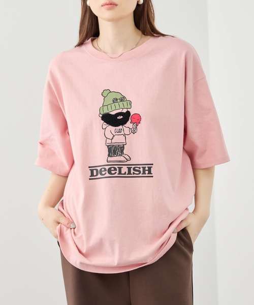 Mac-House(マックハウス)の「オジーサガラ刺繍 クルーネック 半袖Tシャツ(Tシャツ/カットソー・メンズ・ピンク/ホワイト系1/ホワイト系2/ブルーグリーン・M/L)」の4枚目の写真