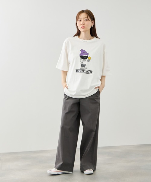 Mac-House(マックハウス)の「オジーサガラ刺繍 クルーネック 半袖Tシャツ(Tシャツ/カットソー・メンズ・ピンク/ホワイト系1/ホワイト系2/ブルーグリーン・M/L)」の11枚目の写真