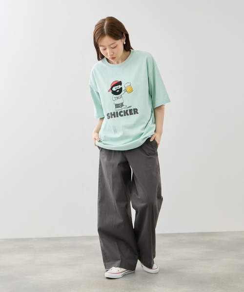 Mac-House(マックハウス)の「オジーサガラ刺繍 クルーネック 半袖Tシャツ(Tシャツ/カットソー・メンズ・ピンク/ホワイト系1/ホワイト系2/ブルーグリーン・M/L)」の20枚目の写真