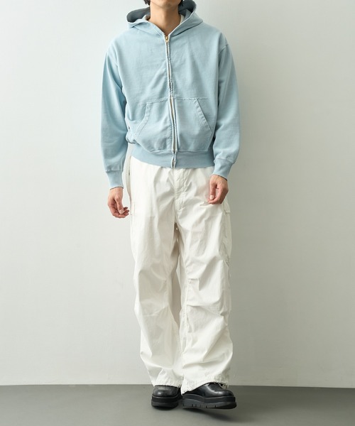 REMI RELIEF（レミレリーフ）の「【REMI RELIEF/レミレリーフ】SP加工裏毛ZIPパーカー New Fit（パーカー・メンズ・グレー/サックスブルー/グリーン・M/L）」の11枚目の写真