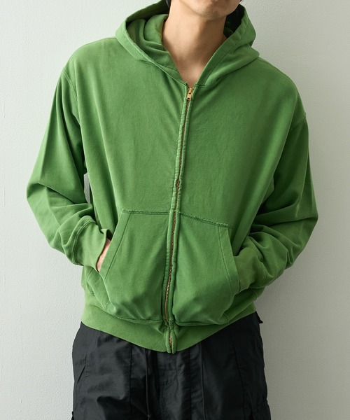 REMI RELIEF（レミレリーフ）の「【REMI RELIEF/レミレリーフ】SP加工裏毛ZIPパーカー New Fit（パーカー・メンズ・グレー/サックスブルー/グリーン・M/L）」の12枚目の写真