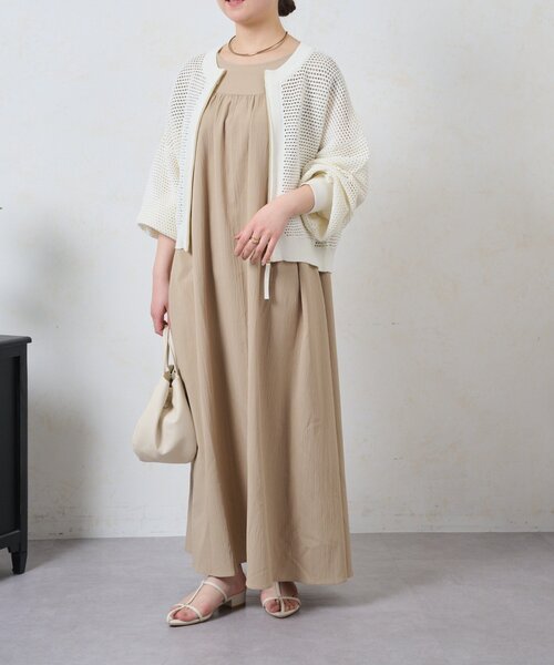 Jena espace merveilleux(ジェナ エスパスメルヴェイユ)の「リラックスギャザーワンピース(ワンピース・レディース・ベージュ/ブラック・FREE)」の20枚目の写真