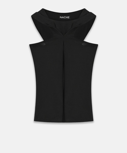 NACHE(ナチェ)の「NACHE/ナチェ/PINCHED HOODIE SLEEVELESS(パーカー・レディース・ブラック・S/M)」の4枚目の写真
