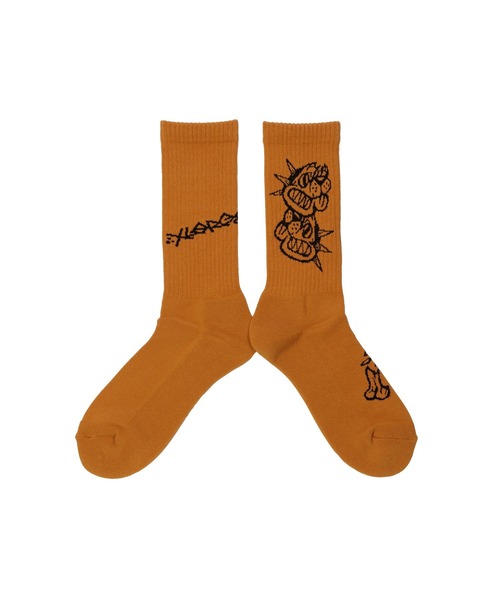 XLARGE（エクストララージ）の「DOG SOCKS（ソックス/靴下・メンズ・オレンジ/ブラック/ホワイト・ONE SIZE）」の3枚目の写真
