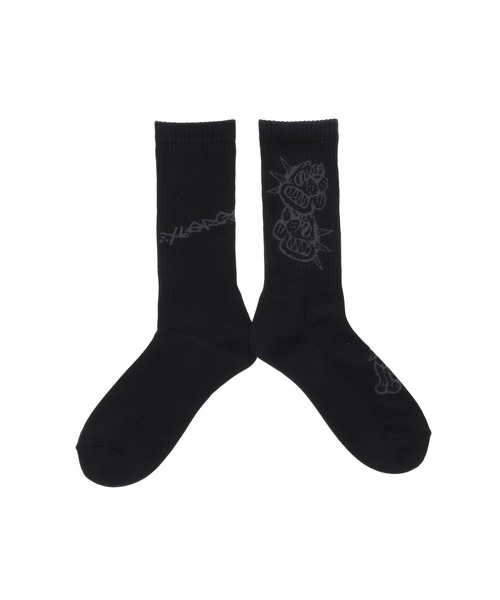 XLARGE（エクストララージ）の「DOG SOCKS（ソックス/靴下・メンズ・オレンジ/ブラック/ホワイト・ONE SIZE）」の2枚目の写真