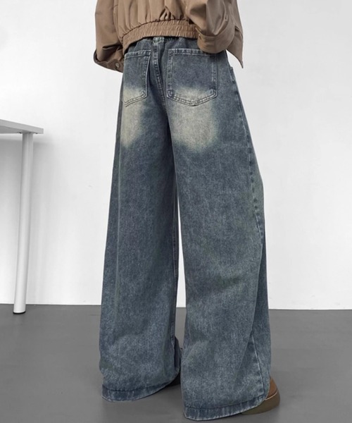 link lot(リンクロット)の「ウォッシュ加工バックゴムバルーンデニムパンツ(デニムパンツ・メンズ・ブラック/ブルー・M/L)」の5枚目の写真