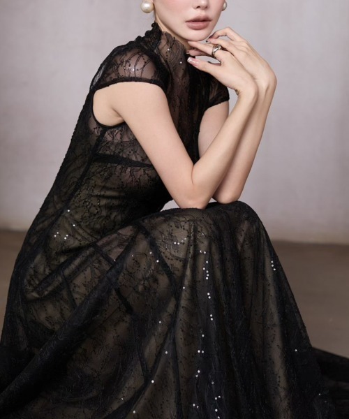 Lana821(ラナハニー)の「ハイネック シアーレースドレス(ドレス・レディース・ホワイト/ブラック・M)」の18枚目の写真