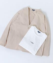 ITEMS URBANRESEARCH（アイテムズ アーバンリサーチ）の「UVカット梨地カーディガン+刺繍Tシャツセット(楽着シリーズ)（カーディガン/ボレロ）」
