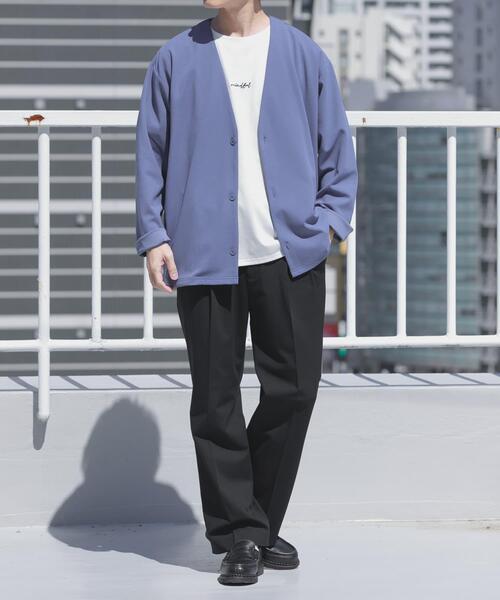 ITEMS URBANRESEARCH(アイテムズ アーバンリサーチ)の「UVカット梨地カーディガン+刺繍Tシャツセット(楽着シリーズ)(カーディガン/ボレロ・メンズ・ベージュ/ブラック/チャコールグレー/ブルー・LARGE/MEDIUM)」の6枚目の写真