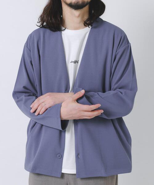 ITEMS URBANRESEARCH(アイテムズ アーバンリサーチ)の「UVカット梨地カーディガン+刺繍Tシャツセット(楽着シリーズ)(カーディガン/ボレロ・メンズ・ベージュ/ブラック/チャコールグレー/ブルー・LARGE/MEDIUM)」の7枚目の写真
