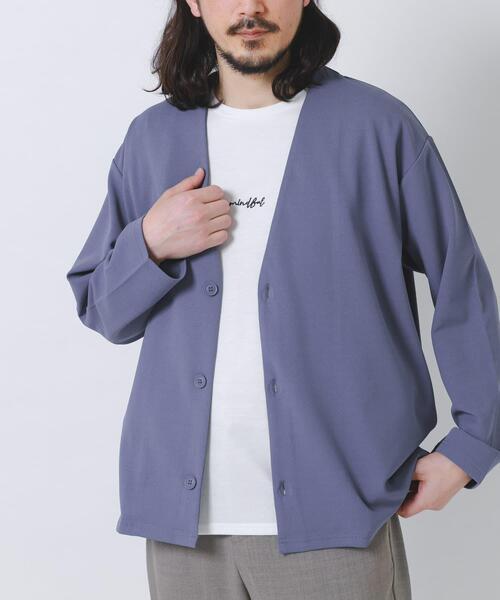 ITEMS URBANRESEARCH(アイテムズ アーバンリサーチ)の「UVカット梨地カーディガン+刺繍Tシャツセット(楽着シリーズ)(カーディガン/ボレロ・メンズ・ベージュ/ブラック/チャコールグレー/ブルー・LARGE/MEDIUM)」の10枚目の写真