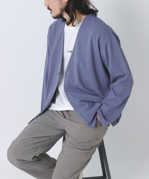 ITEMS URBANRESEARCH(アイテムズ アーバンリサーチ)の「UVカット梨地カーディガン+刺繍Tシャツセット(楽着シリーズ)(カーディガン/ボレロ・メンズ・ベージュ/ブラック/チャコールグレー/ブルー・LARGE/MEDIUM)」の11枚目の写真