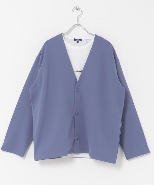 ITEMS URBANRESEARCH(アイテムズ アーバンリサーチ)の「UVカット梨地カーディガン+刺繍Tシャツセット(楽着シリーズ)(カーディガン/ボレロ・メンズ・ベージュ/ブラック/チャコールグレー/ブルー・LARGE/MEDIUM)」の12枚目の写真