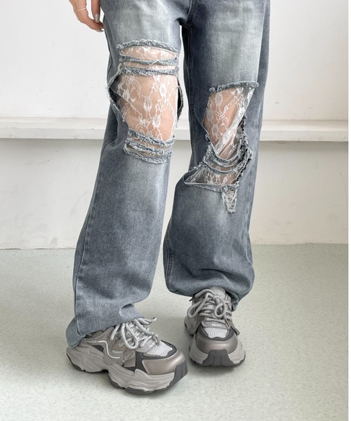 Shoes in Closet（シューズインクローゼット）の「軽量 厚底 ボリュームソール スニーカー 578（スニーカー・レディース・ブラック/ホワイト/グレー・L/LL/M/S）」の17枚目の写真