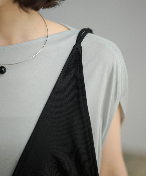 LAULEN(ローレン)の「Back knot wide salopette /ディープVネックバックノットワイドサロペット(サロペット/オーバーオール・レディース・ブラック/アイボリー・FREE)」の20枚目の写真
