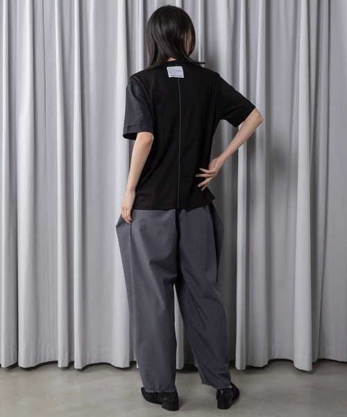 MARECHAL TERRE(マルシャルテル)の「【接触冷感 / 撥水加工 / 花粉防止】コンビネーションデザインTシャツ(Tシャツ/カットソー・レディース・ブラック/オフホワイト/ライトグレー/ネイビー・MEDIUM)」の10枚目の写真