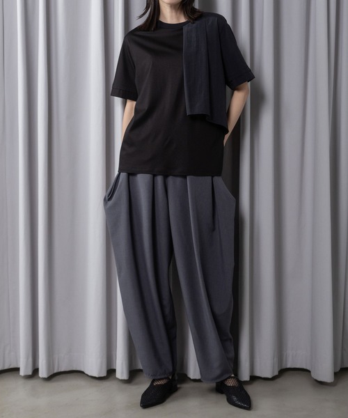 MARECHAL TERRE(マルシャルテル)の「【接触冷感 / 撥水加工 / 花粉防止】コンビネーションデザインTシャツ(Tシャツ/カットソー・レディース・ブラック/オフホワイト/ライトグレー/ネイビー・MEDIUM)」の12枚目の写真