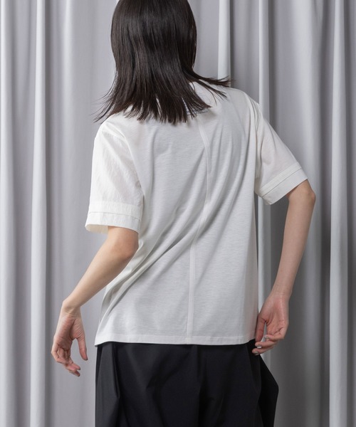 MARECHAL TERRE(マルシャルテル)の「【接触冷感 / 撥水加工 / 花粉防止】コンビネーションデザインTシャツ(Tシャツ/カットソー・レディース・ブラック/オフホワイト/ライトグレー/ネイビー・MEDIUM)」の14枚目の写真