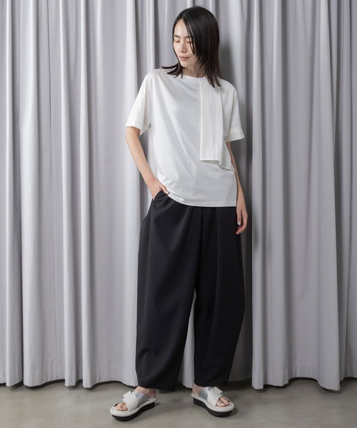 MARECHAL TERRE(マルシャルテル)の「【接触冷感 / 撥水加工 / 花粉防止】コンビネーションデザインTシャツ(Tシャツ/カットソー・レディース・ブラック/オフホワイト/ライトグレー/ネイビー・MEDIUM)」の17枚目の写真