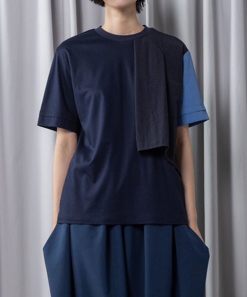 MARECHAL TERRE(マルシャルテル)の「【接触冷感 / 撥水加工 / 花粉防止】コンビネーションデザインTシャツ(Tシャツ/カットソー・レディース・ブラック/オフホワイト/ライトグレー/ネイビー・MEDIUM)」の18枚目の写真