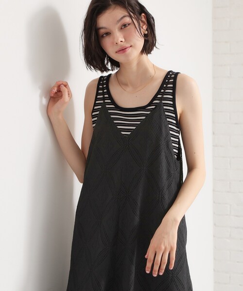 THE SHOP TK （ザ ショップ ティーケー ）の「ほんのり品の良い甘さ レースキャミワンピース（ワンピース・レディース・ブラック/オフホワイト・99）」の4枚目の写真