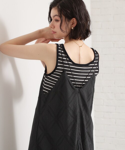 THE SHOP TK （ザ ショップ ティーケー ）の「ほんのり品の良い甘さ レースキャミワンピース（ワンピース・レディース・ブラック/オフホワイト・99）」の5枚目の写真