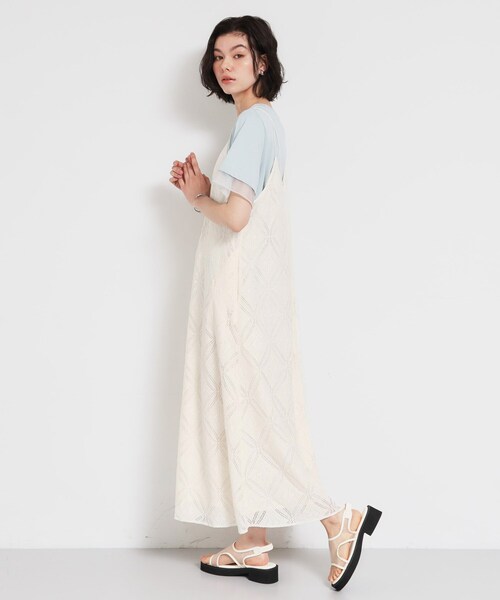 THE SHOP TK （ザ ショップ ティーケー ）の「ほんのり品の良い甘さ レースキャミワンピース（ワンピース・レディース・ブラック/オフホワイト・99）」の8枚目の写真