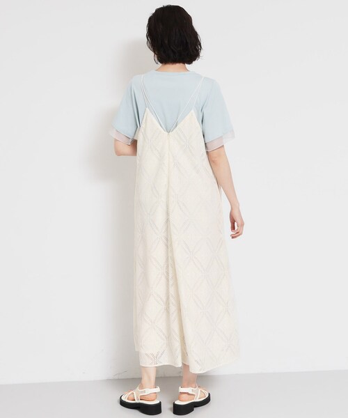 THE SHOP TK （ザ ショップ ティーケー ）の「ほんのり品の良い甘さ レースキャミワンピース（ワンピース・レディース・ブラック/オフホワイト・99）」の9枚目の写真